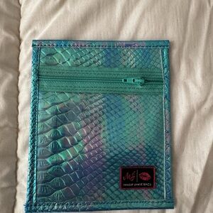 Makeup Junkie Bags Teal Iridescent Cosmetic Pouch